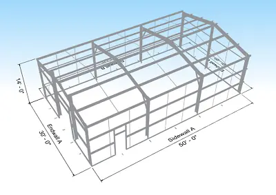 Steel Framed 30 X 50 X 14 Shop Grow Building Garage Barndominium RV Storage • $26809