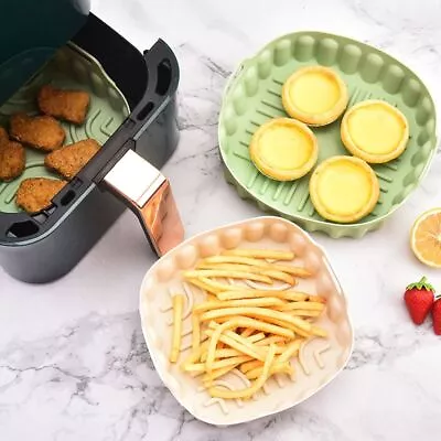 Cooking Baking Basket Square Silicone Pot For Air Fryer Replacement Liners • $17