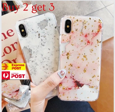 Marble Case Cover For IPhone 7 8 Plus X XS Max XR 11 Back Silicone Glitter Case • $7.99