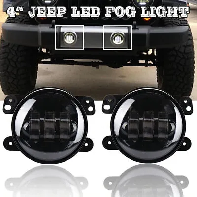 £17.99 • Buy Pair 4 Inch LED Fog Lights Front Bumper Driving Lights For Jeep Wrangler JK JL
