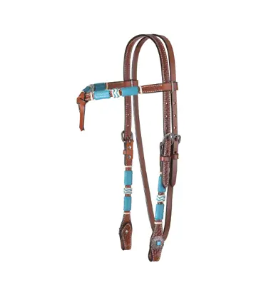 Circle Y Turquoise Round-Up Futurity Regular Oil Browband Headstall • $79.99