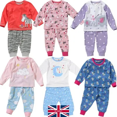 Toddler Girls Long Pyjamas Elephant Kitten Bunny Rabbit Dog Dream Snuggle 6-23 M • £7.99