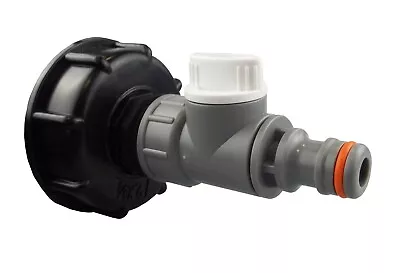 IBC S60x6 (2 ) Water Tank Outlet Cap + Valve With Garden Hose Connector • £8.99