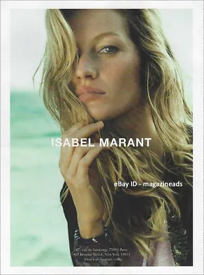 ISABEL MARANT 1-Page PRINT AD Spring 2011 GISELE BUNDCHEN Beautiful Woman • $6