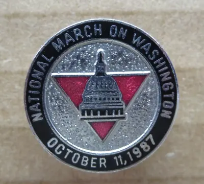 Vtg 1987 March On Washington Lapel Pin LGBTQ Rights Political Pride AIDS Rally • $27.99