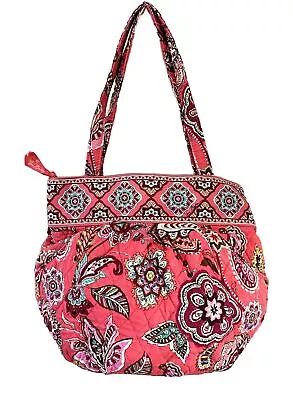 Vera Bradley Pink 'Call Me Coral' Morgan Double Front Pockets Shoulder Bag • $9.99