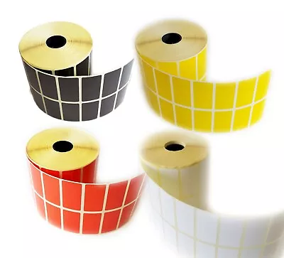 Coloured Direct Thermal Sticky Labels 50x25 Red Black Yellow Self Adhesive  • £2.39