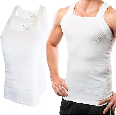 Different Touch Men's G-unit Style Tank Tops Square Cut Muscle Rib A-Shirts Pac • $48.43