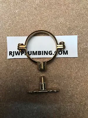 Brass Munsen Ring & Wall Plate Pipe Clip Support Bracket Copper Pipe Support • £4.32