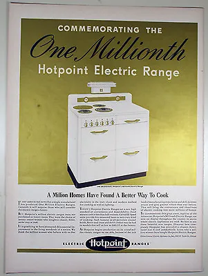 Vintage 1941 GENERAL ELECTRIC HOTPOINT RANGE Large Full Page Magazine Print Ad  • $5.99