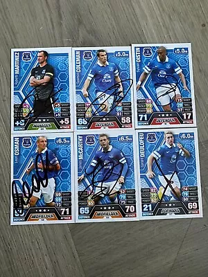 Set Of 6 Hand Signed Everton 13/14 Match Attax Cards • £2.70