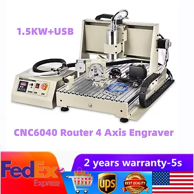 CNC6040 Router 4 Axis Engraver Milling Machine DIY Engraving Drilling+USB 1.5KW  • $1259