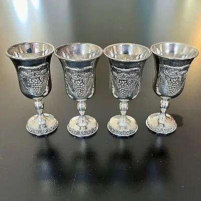 Antique Metal Silver Plated Kiddush Cup/Goblet  Grape Design 3 1/4  Tall • $11.25