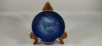 Vintage Danish Bing & Grondahl B&G Christmas 1975 Blue & White Porcelain Plate • $20