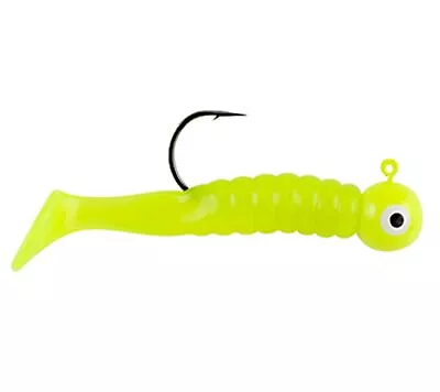 Johnson Swimming Grubs 5/PK 3.00  1/4 Oz Chartreuse Fishing Bait #1224215 • $9.25