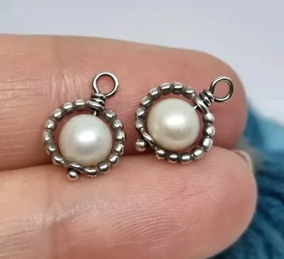Genuine Pandora Cultured White Pearl Compose Earrings  925 ALE 💕 • £45