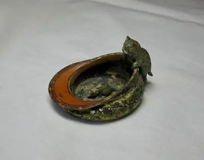 Austrian Vienna Bronze Cat Mouse In Hat Antique C1900 Kitten Wiener • $465