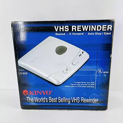 Kinyo 2 Way VHS Video Cassette Rewinder Silver Model UV 828 Open Box READ • $39.99