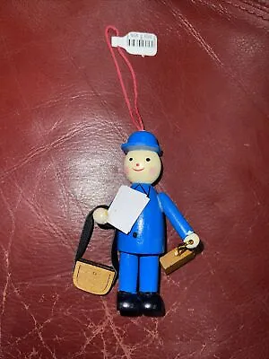 Midwest Vintage Wooden Christmas Tree Ornament Mailman Postal Worker Gift 3.5” • $7.95