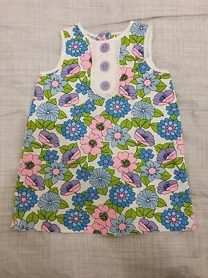£10 • Buy Little Bird By Jools Retro Flower Power Dress Age 12-18 Months