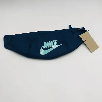 New Nike Heritage 3L Waistpack Fanny Pack  Logo Adjustable Zip Streetwear Blue • $25.99