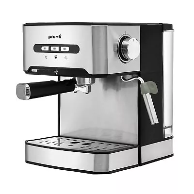 $143 • Buy Pronti 1.6L Automatic Coffee Espresso Machine Italian Steam Milk Frother Silver