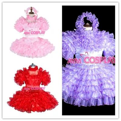 Sissy Maid Satin Organza Mini Skirt CD/TV Tailor-made • $22.06