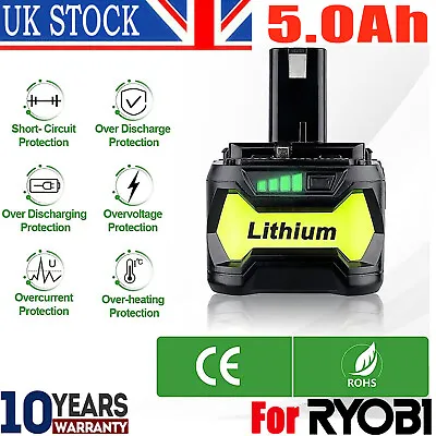 £17.59 • Buy 18V 5000mAh For RYOBI P108+ Plus High Capacity 18 Volt Lithium Battery RB18L50
