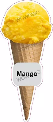 Ice Cream Van Sticker Mango Scoop Cone Waffle Trailer Shop Cafe Decals • £3.95