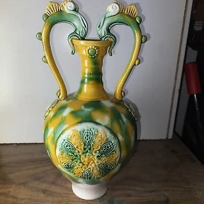 8  Tang Tri-Color Sancai Color Glazed Pottery Ceramic Dragon Vase Japanese Vtg • $65