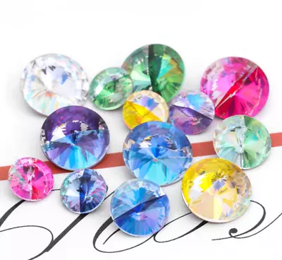 High Grade Material Laser Crystal Rhinestone Color Rivoli Strass Jewels Stones • $15.99