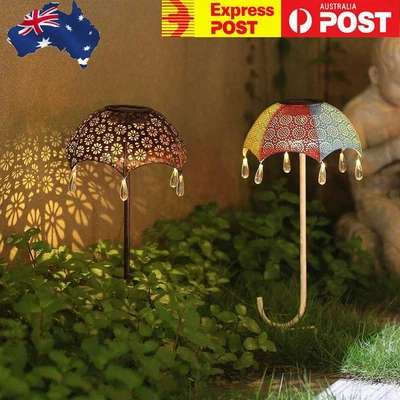 $34.29 • Buy Solar Powered LED Garden Lights Waterproof Courtyard Aisle Umbrella Art Lamp