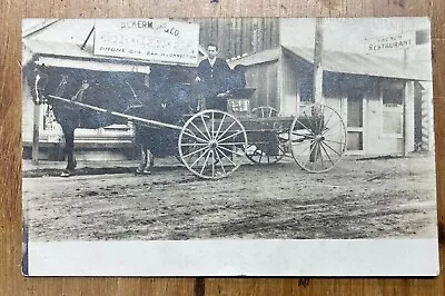 Horse Drawn Wagon Advertising Signage RPPC ~1910 • $11.99