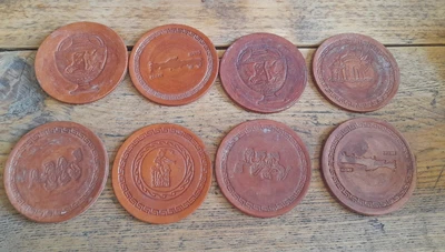 £1.50 • Buy 8 Leather Coasters Souvenir Of Crete Greece