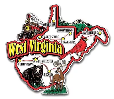 West Virginia Jumbo State Map Fridge Magnet • $7.99