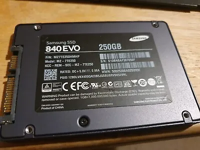 Samsung 840 / 850 EVO SSD 250GB SATA 2.5 Internal Solid State Drive Laptop Pc • £25.81