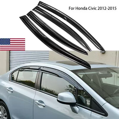 Fits For 2012-15 Honda Civic Sedan Mugen Style Window Visors Acrylic Rain Guards • $33.99