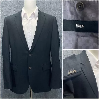 Hugo Boss Men's 40R Gray Sport Coat Twill 100% Virgin Wool The Keys7 • $36.27