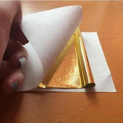 1-300x Gold/Silver Leaf Foil Paper Art Nail Gilding Sheets Metallic Transfer DIY • £3.99