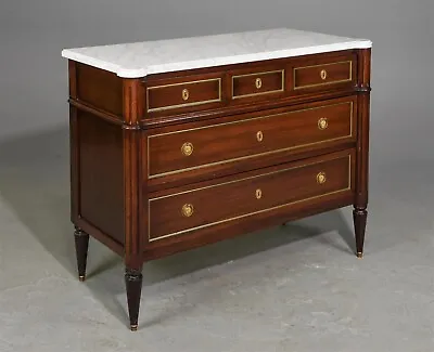 Louis XVI Style White Marble Top Chest • $1795