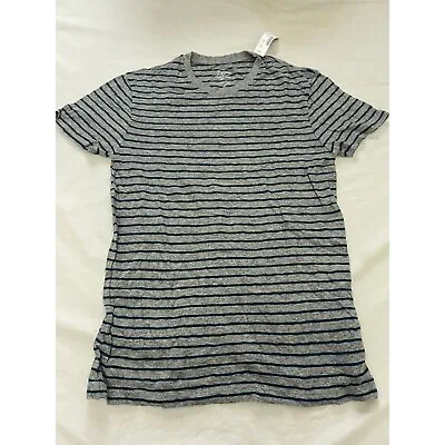 J. CREW Mens Field Knit T-shirt In Nautical Stripe  60983 Gray Blue • $18