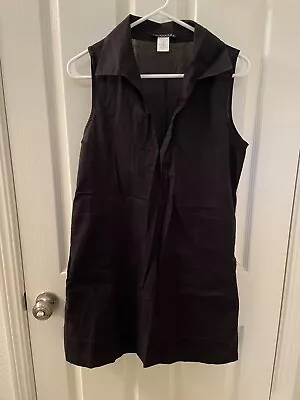 La Blanca By Rod Beattie Cover Up Shirt Dress Black Collared Women's Size Small • $24.99