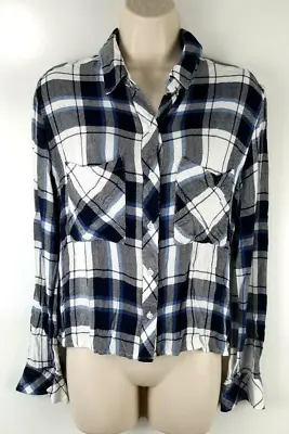 RAILS Womens Long Sleeve Button Front Shirt Sz Small Plaid 100% Rayon EUC • $17.59