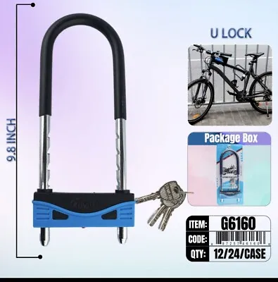 Steel U Lock For Bicycle U Lock For Motorcycle With 3 Keys • $19.99