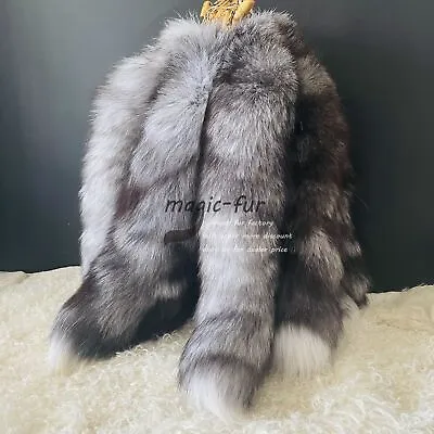 20  50cm Long Real Fox Tail Keyring Fur Tail Bag Pendant Adult Cosplay Toy • $10.50