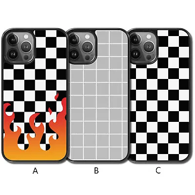 Check Checkered Fire Flame Phone Case For IPhone 13 Pro Max 12 Mini 11 XR X 8 • £4.95