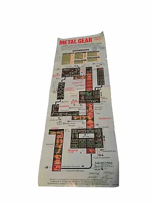 Metal Gear 1988 Nintendo NES Fold Out Map ULT-ME-US 18  X 6 1/2  • $25.67