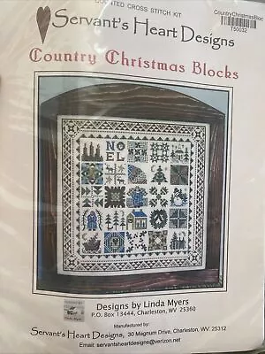 SERVANT'S HEART DESIGNS Cross Stitch Kit COUNTRY CHRISTMAS BLOCKS Linda Myers • $18.99