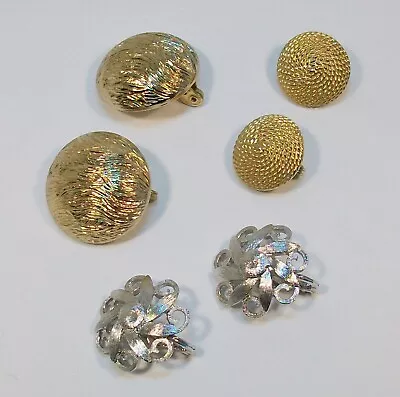 Vintage Signed MONET Modernist Round Clip On Earrings Lot Of THREE (3) • $9.50