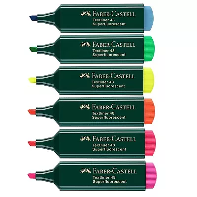 Faber-Castell Textliner 48 Highlighter Marker Pen - Chisel Nib - 6 Colours • $3.40